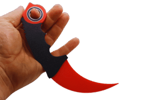karambit fidget 3d – obrotowa zabawka antystresowa | druk 3d czerwony