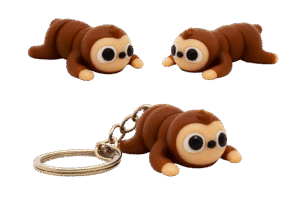 breloczek leniwiec 3d drukowany – uroczy brelok do kluczy, idealny prezent