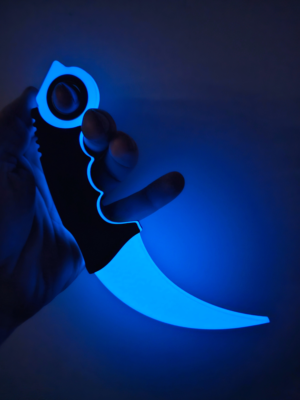 karambit glow niebieski – Świecący karambit 3d | fidget gaming | printolandia